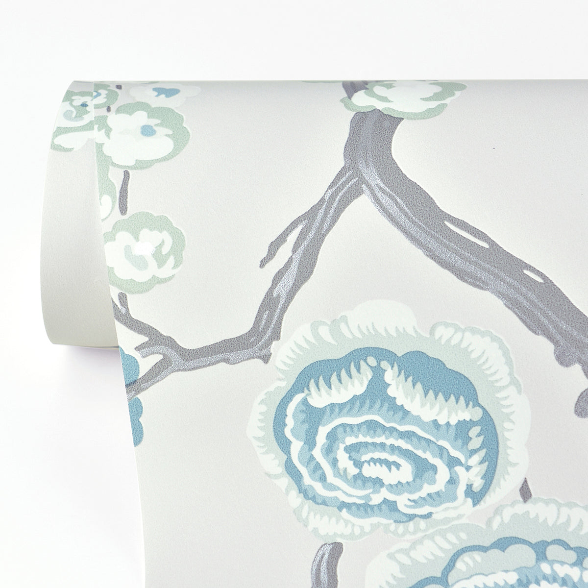 Peony Tree Aqua Wallpaper | Sarah Richardson Design