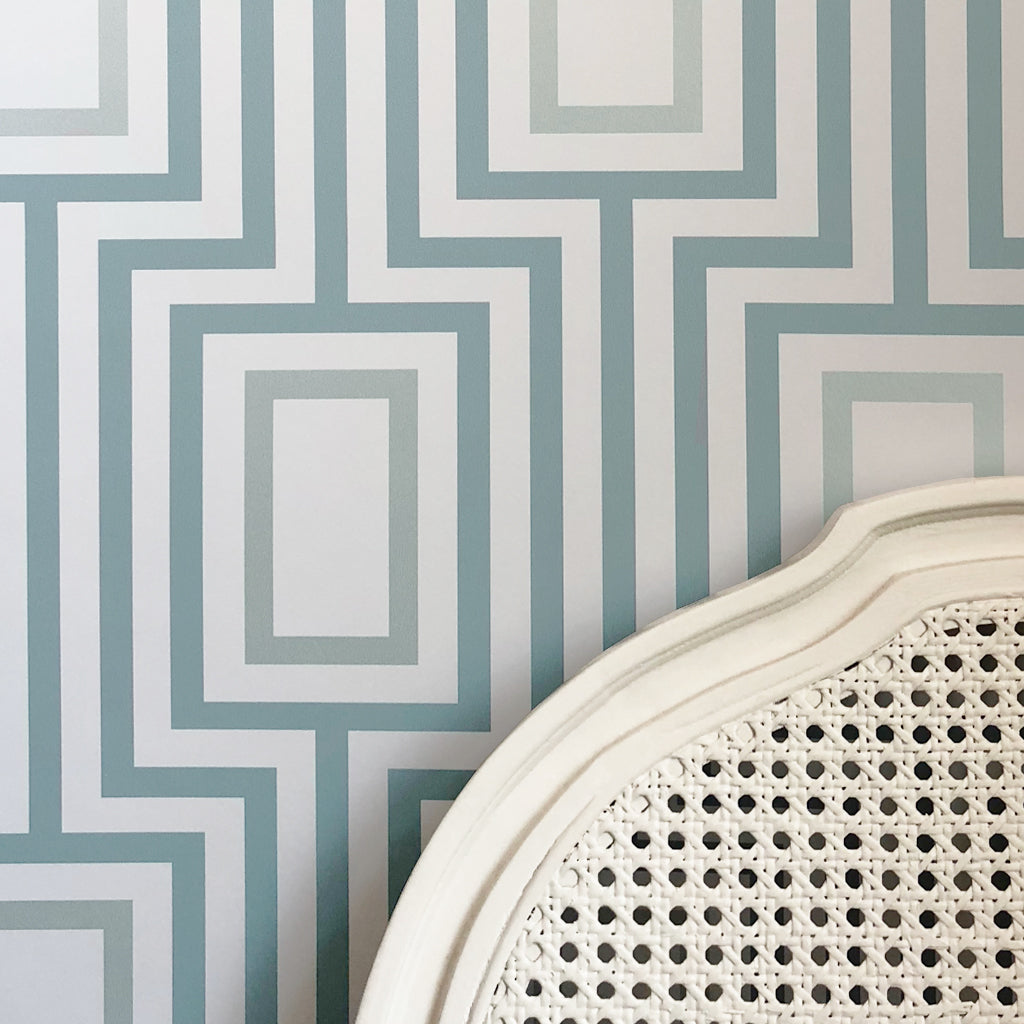 Metro Mod Denim Wallpaper | Sarah Richardson Design