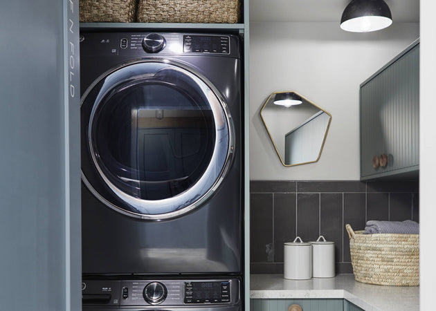 Smokey grey laundry room