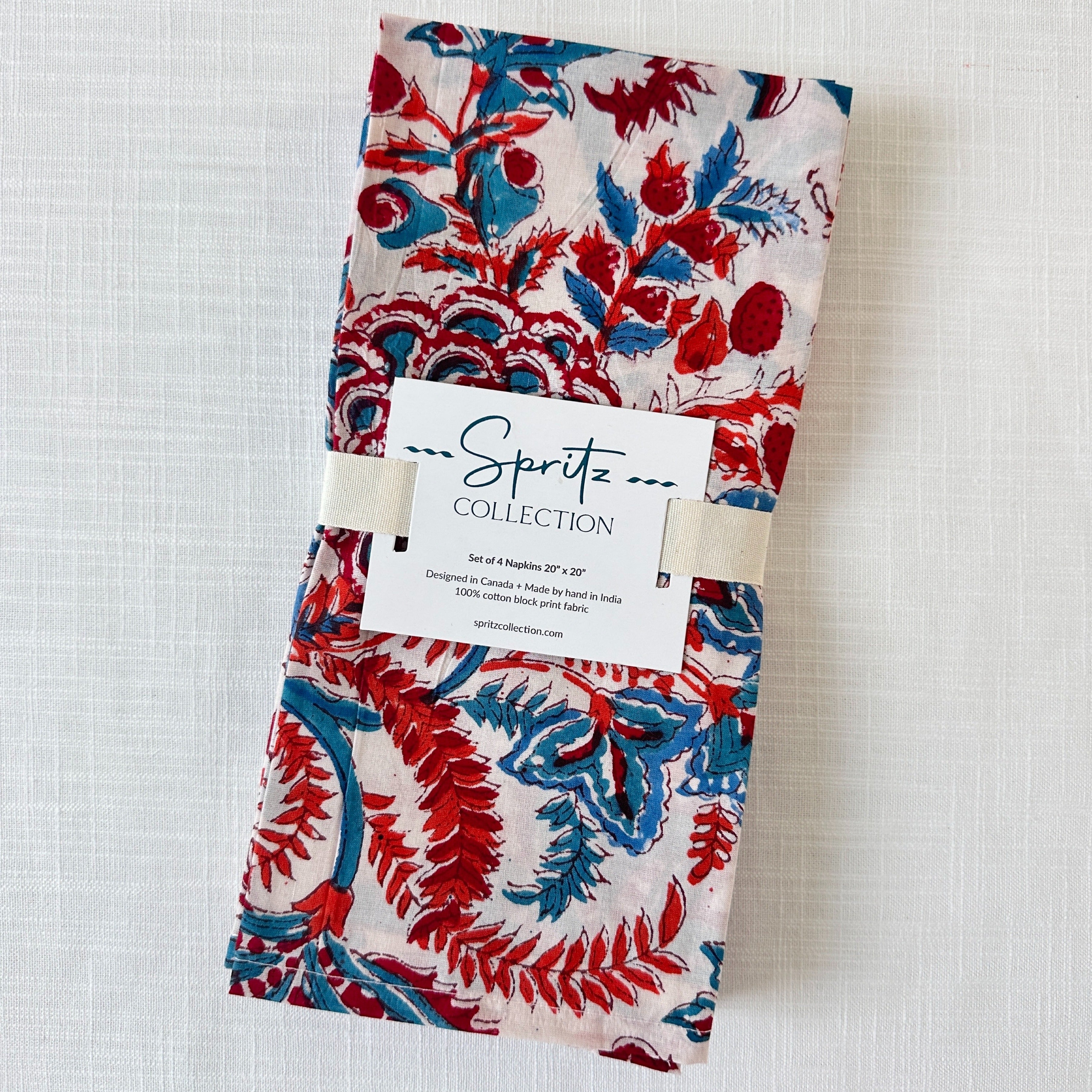 Raspberry Napkins, Set of 4