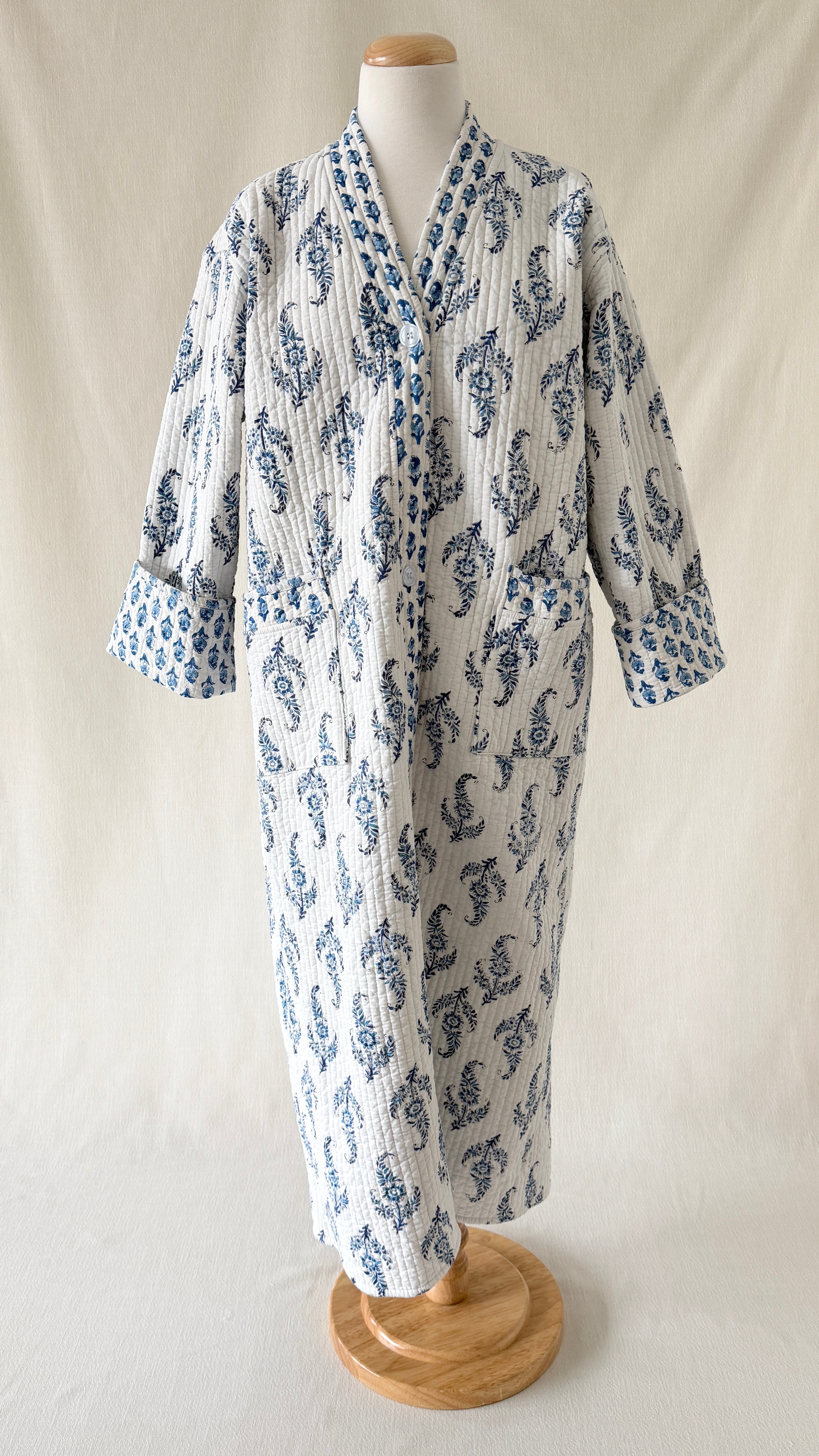 Button-Up Robe - Wedgwood