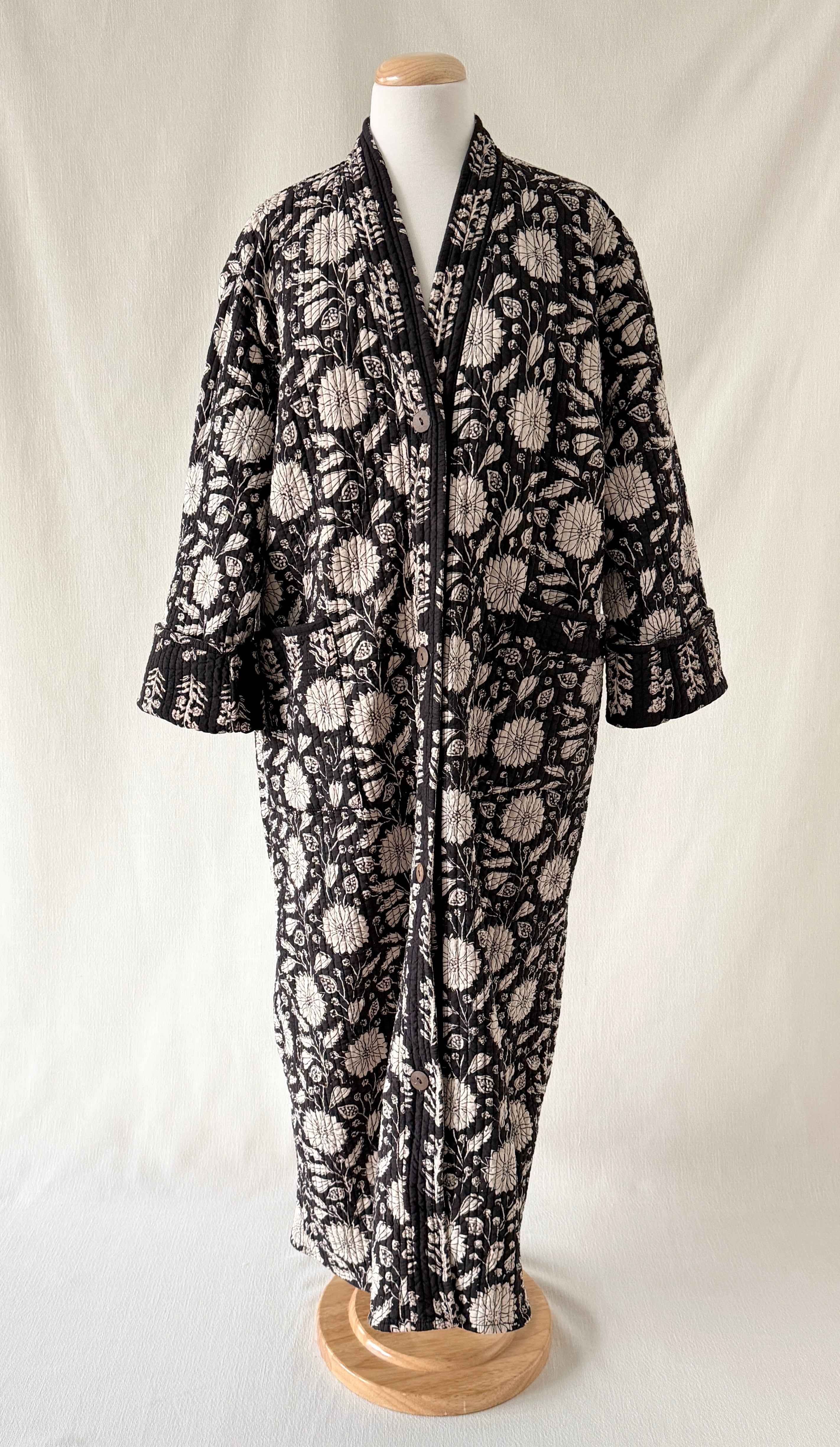 Button-Up Robe - Raven