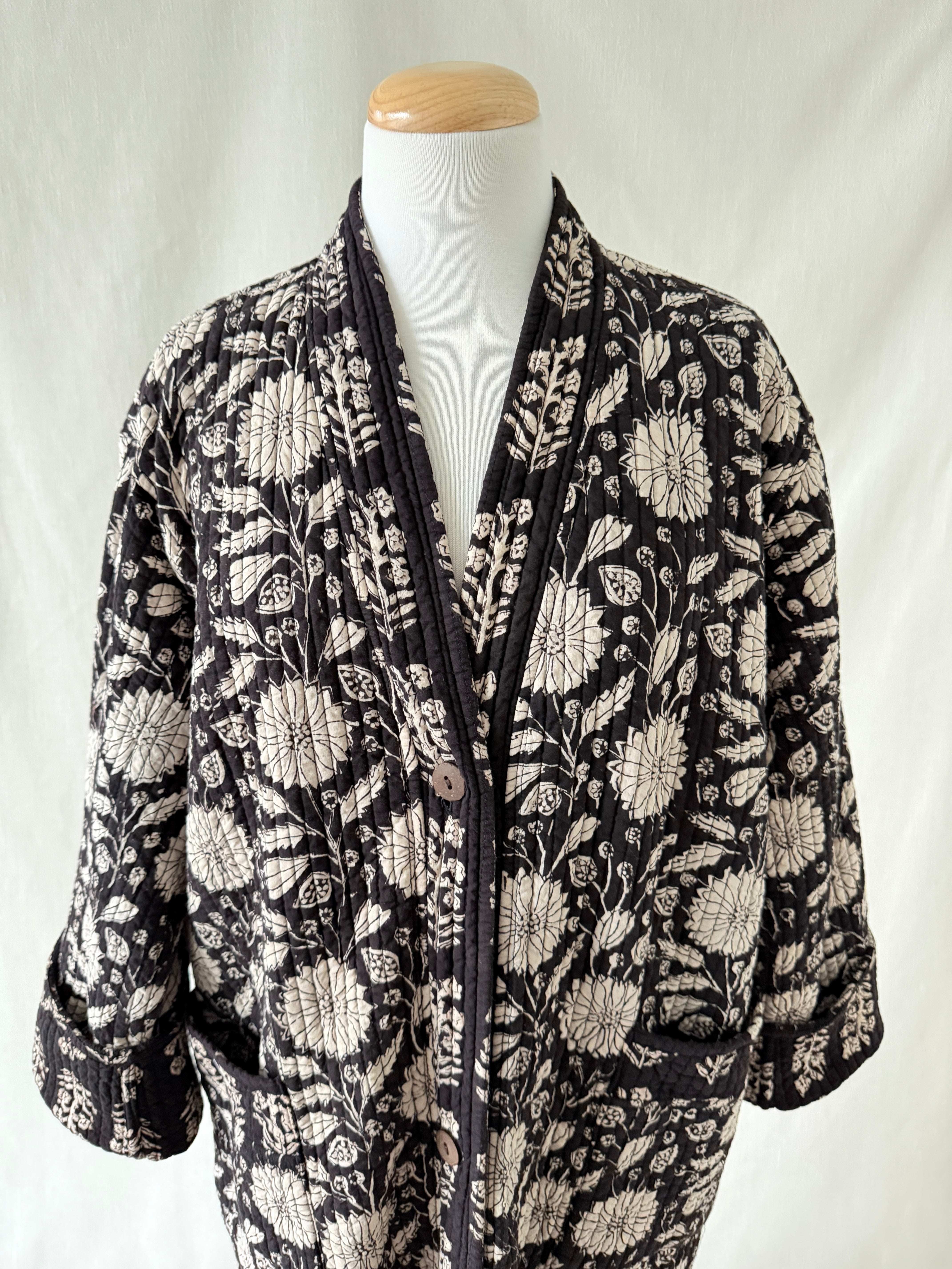 Button-Up Robe - Raven