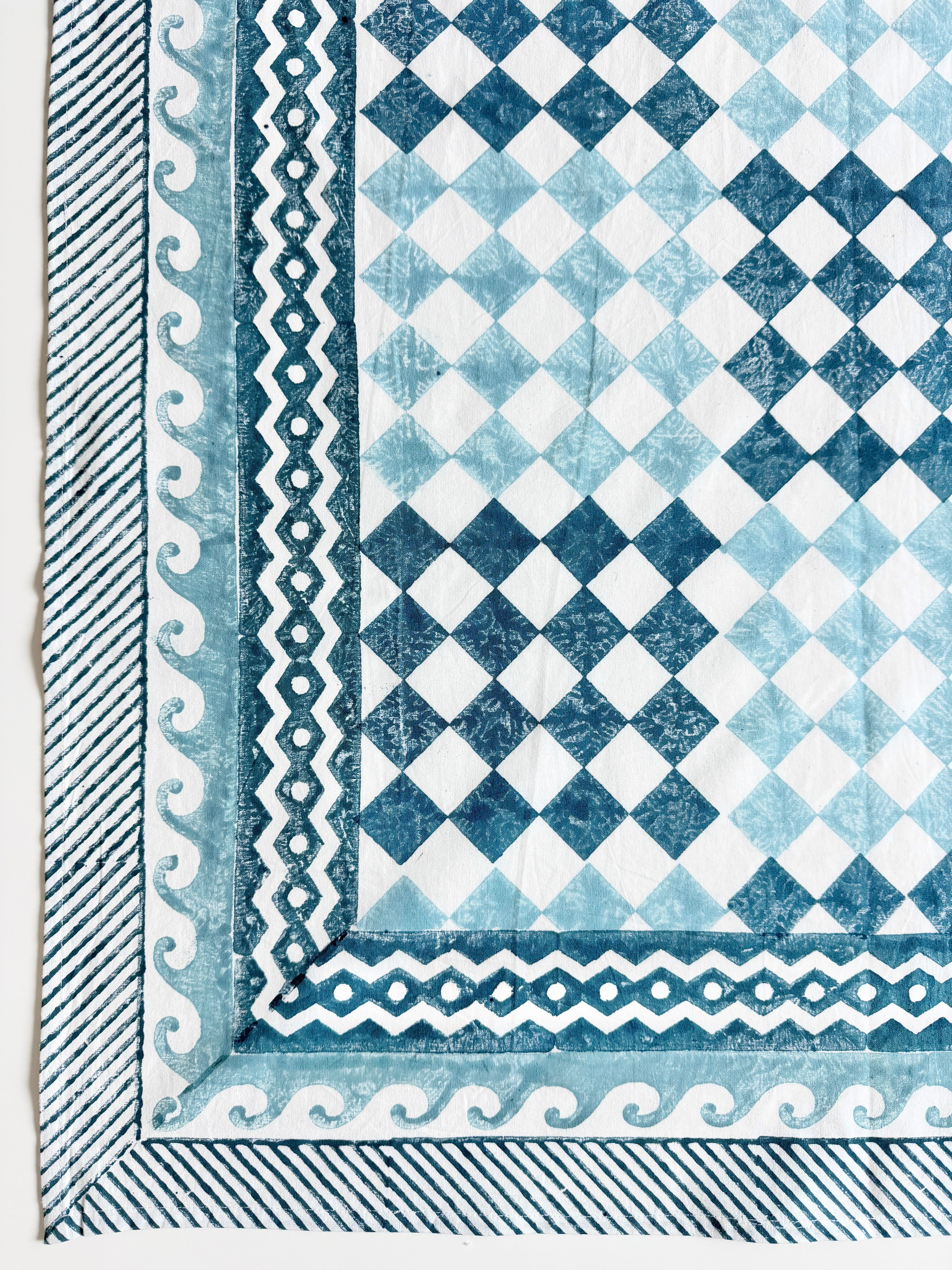 Spritz Tablecloth / Cotton Fabric Panel - Pool