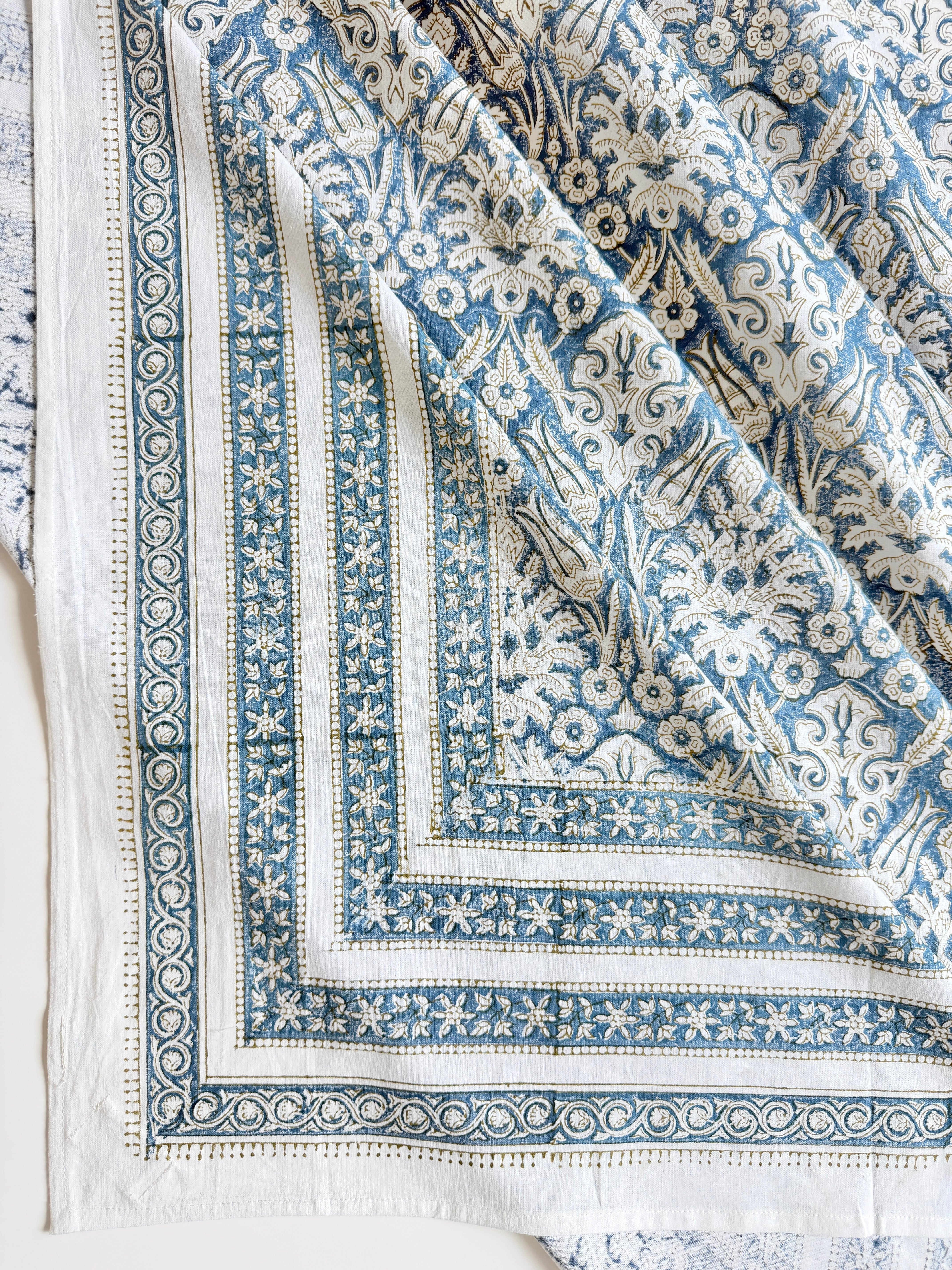 Spritz Tablecloth / Cotton Fabric Panel - Denim