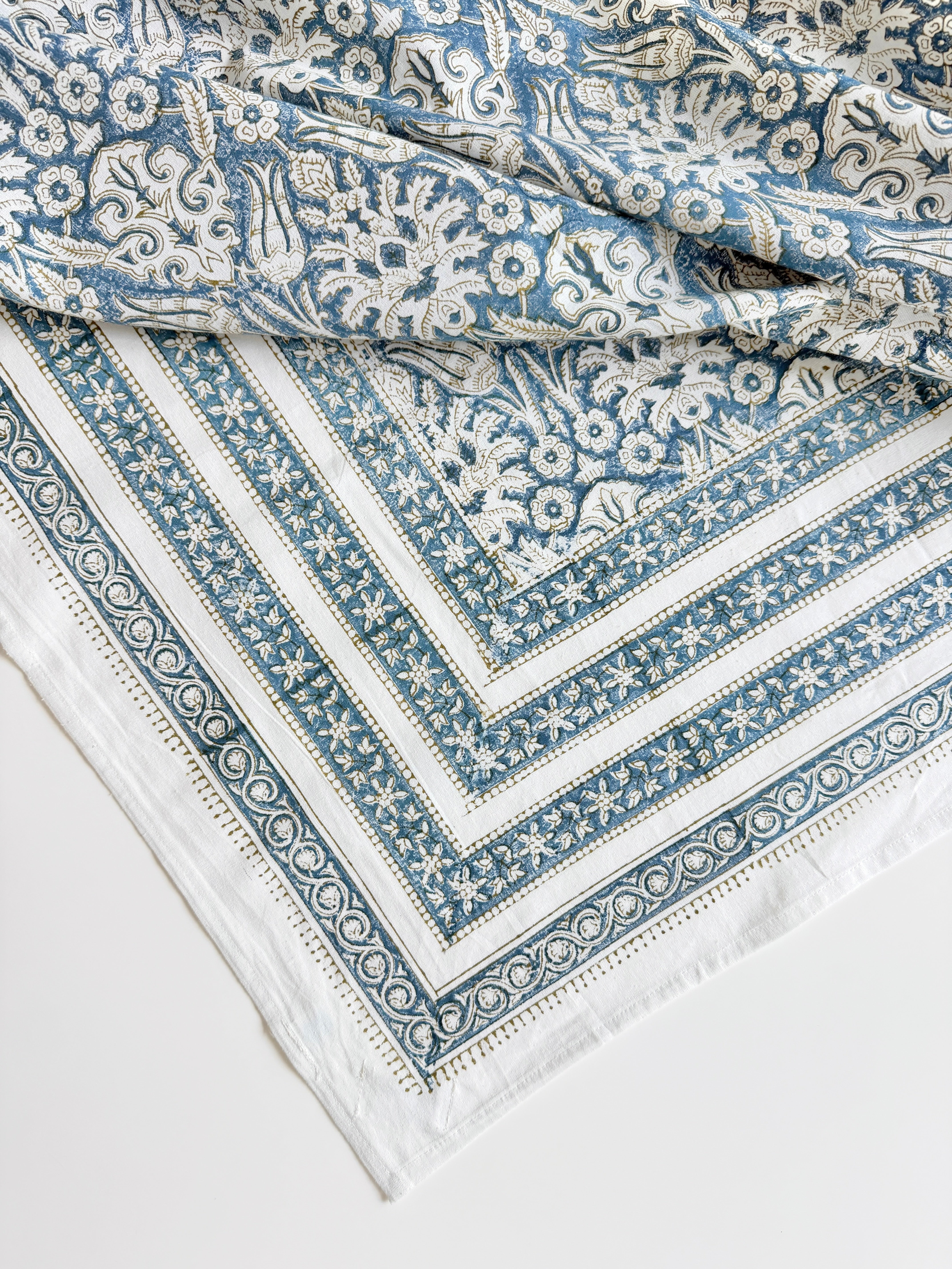 Spritz Tablecloth / Cotton Fabric Panel - Denim