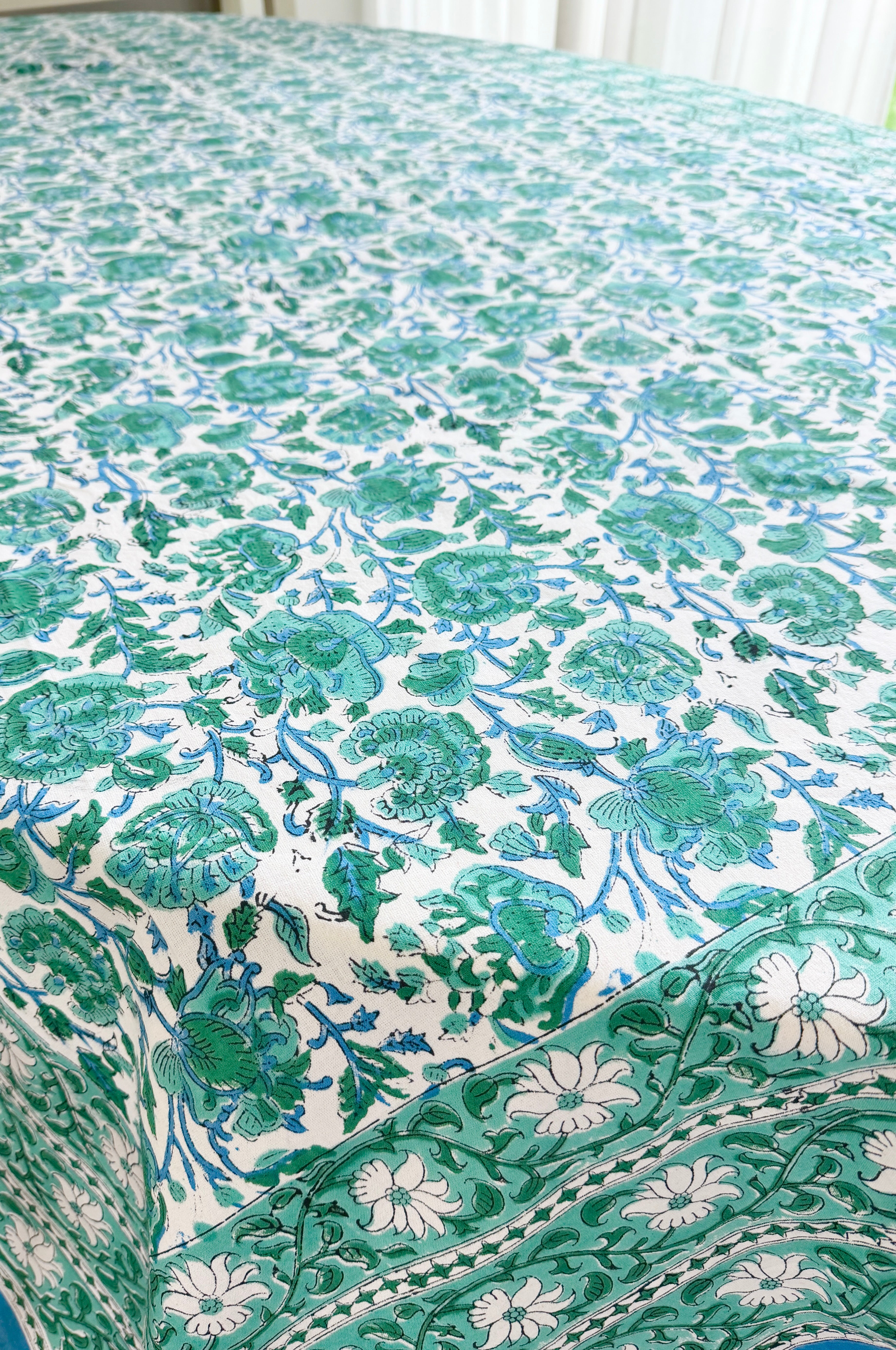 Spritz Tablecloth / Cotton Fabric Panel - Kelly