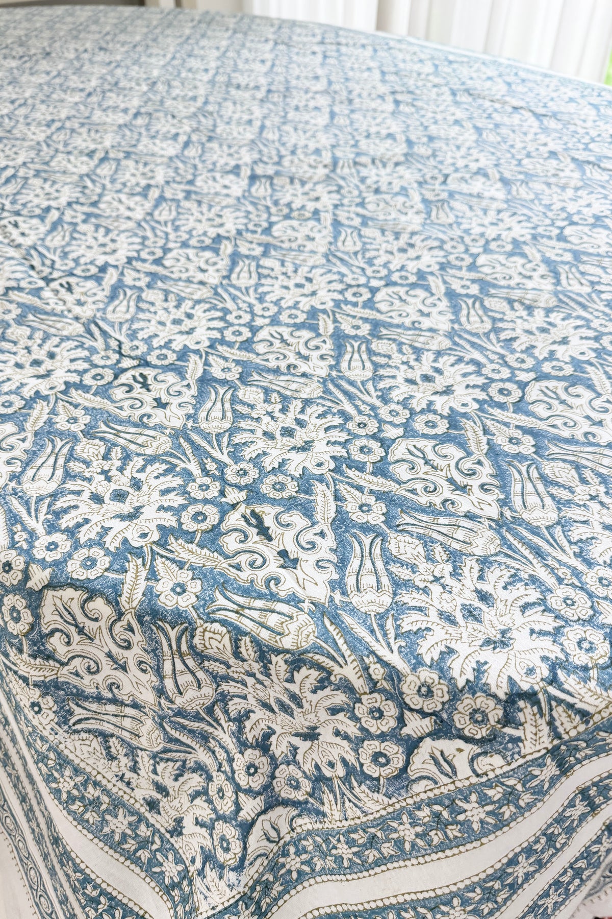 Spritz Tablecloth / Cotton Fabric Panel - Denim | Sarah Richardson Design