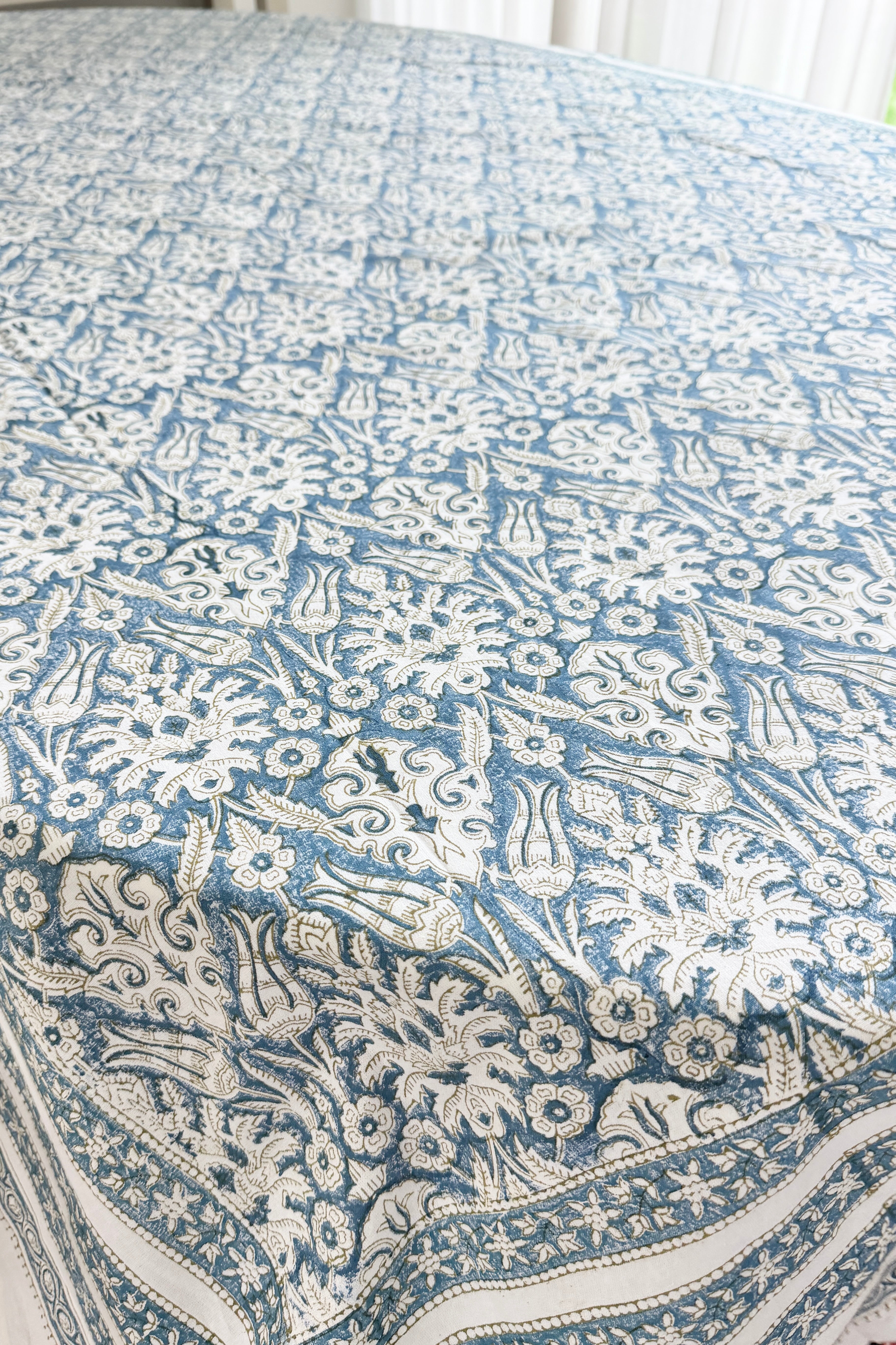 Spritz Tablecloth / Cotton Fabric Panel - Denim