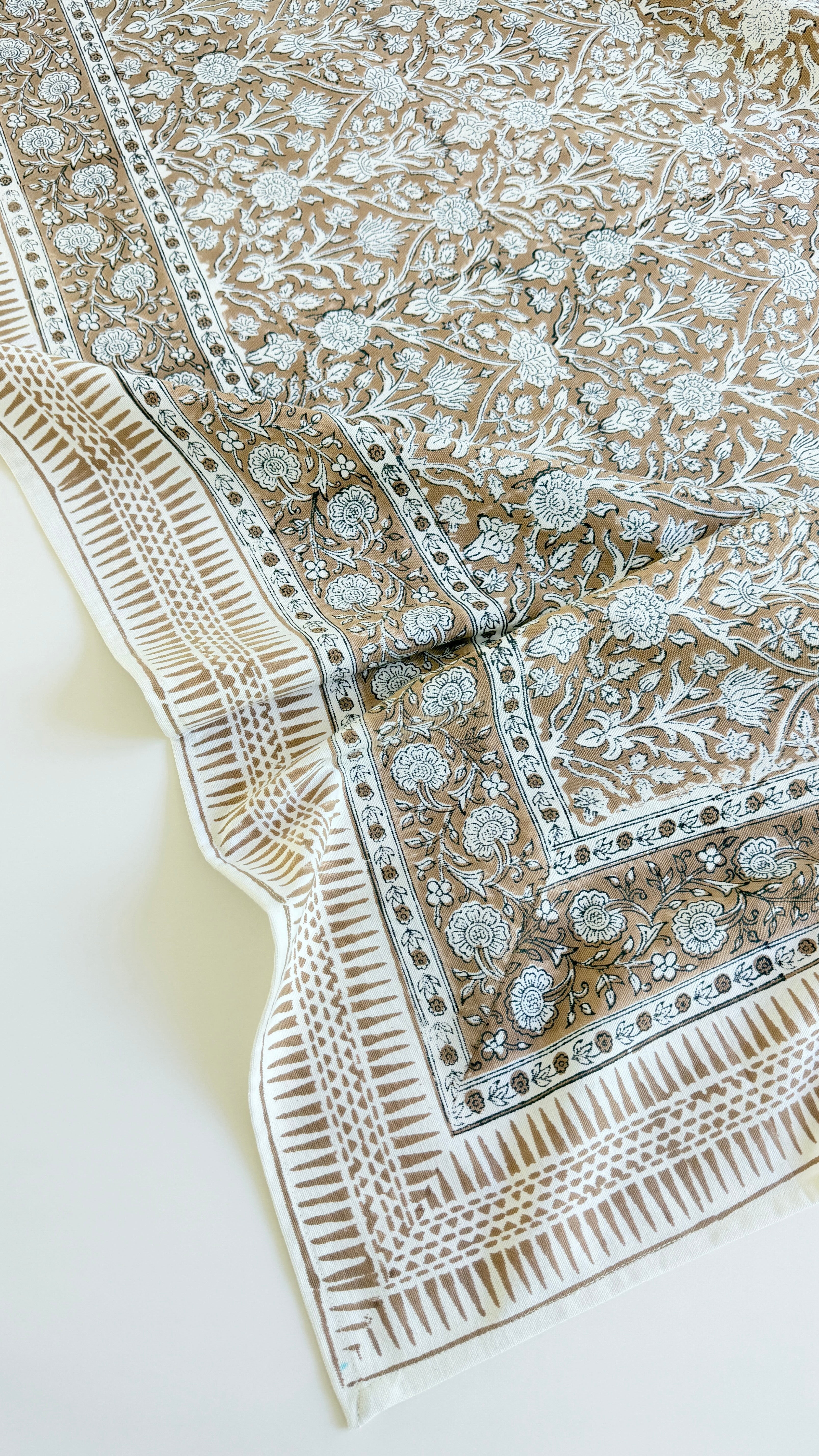 Spritz Tablecloth / Cotton Fabric Panel - Walnut