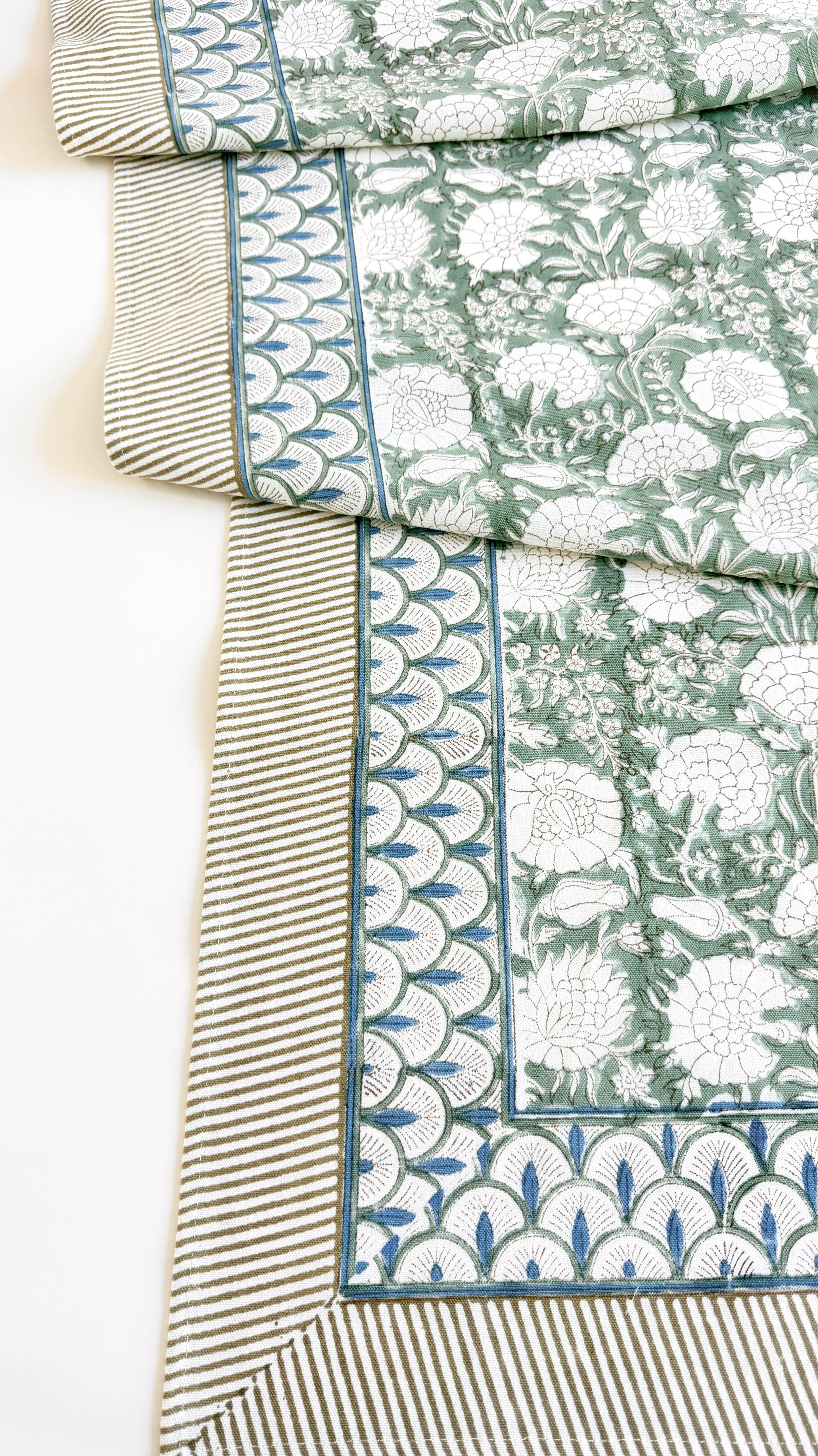 Spritz Tablecloth / Cotton Fabric Panel - Moss