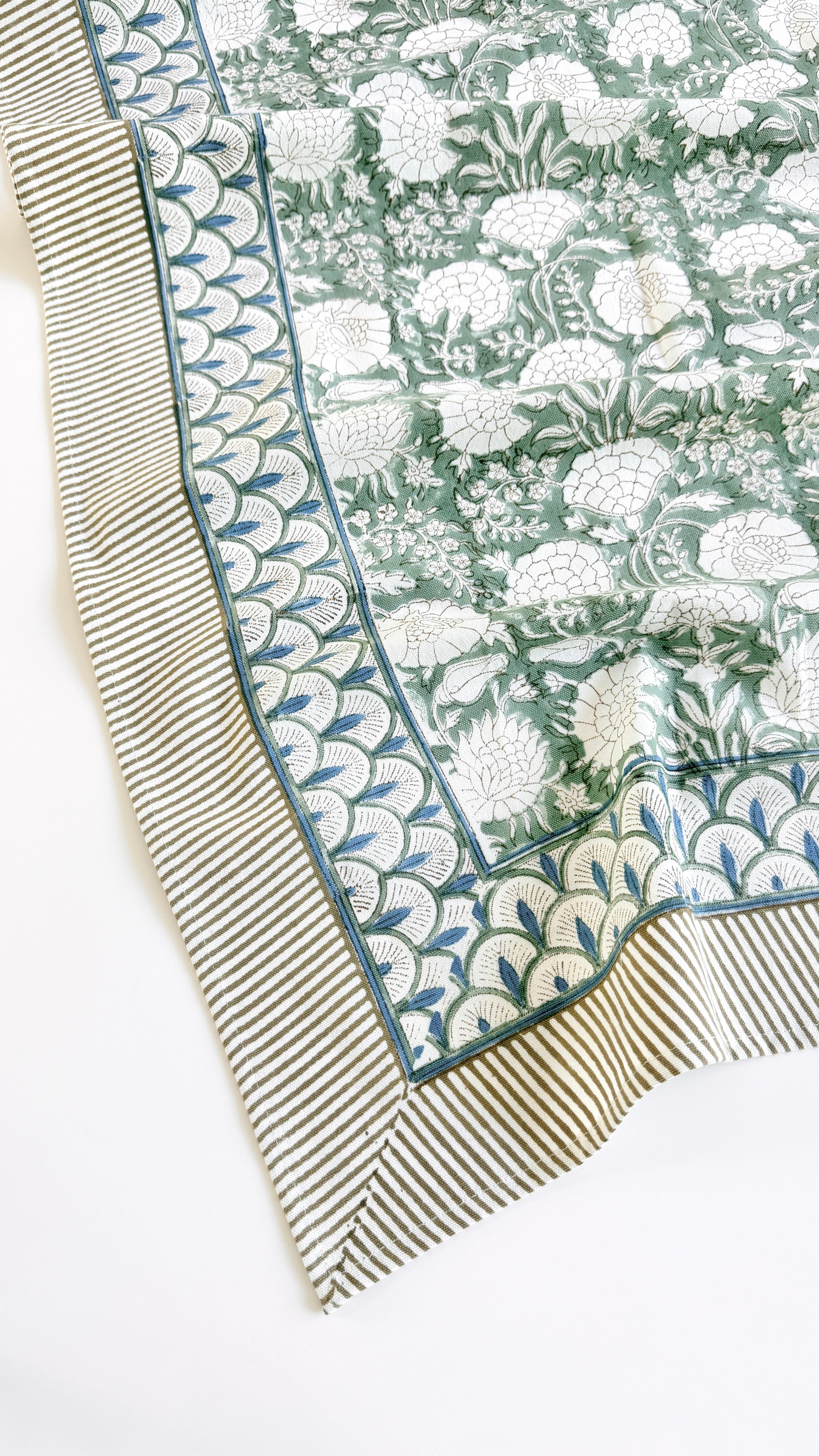 Spritz Tablecloth / Cotton Fabric Panel - Moss