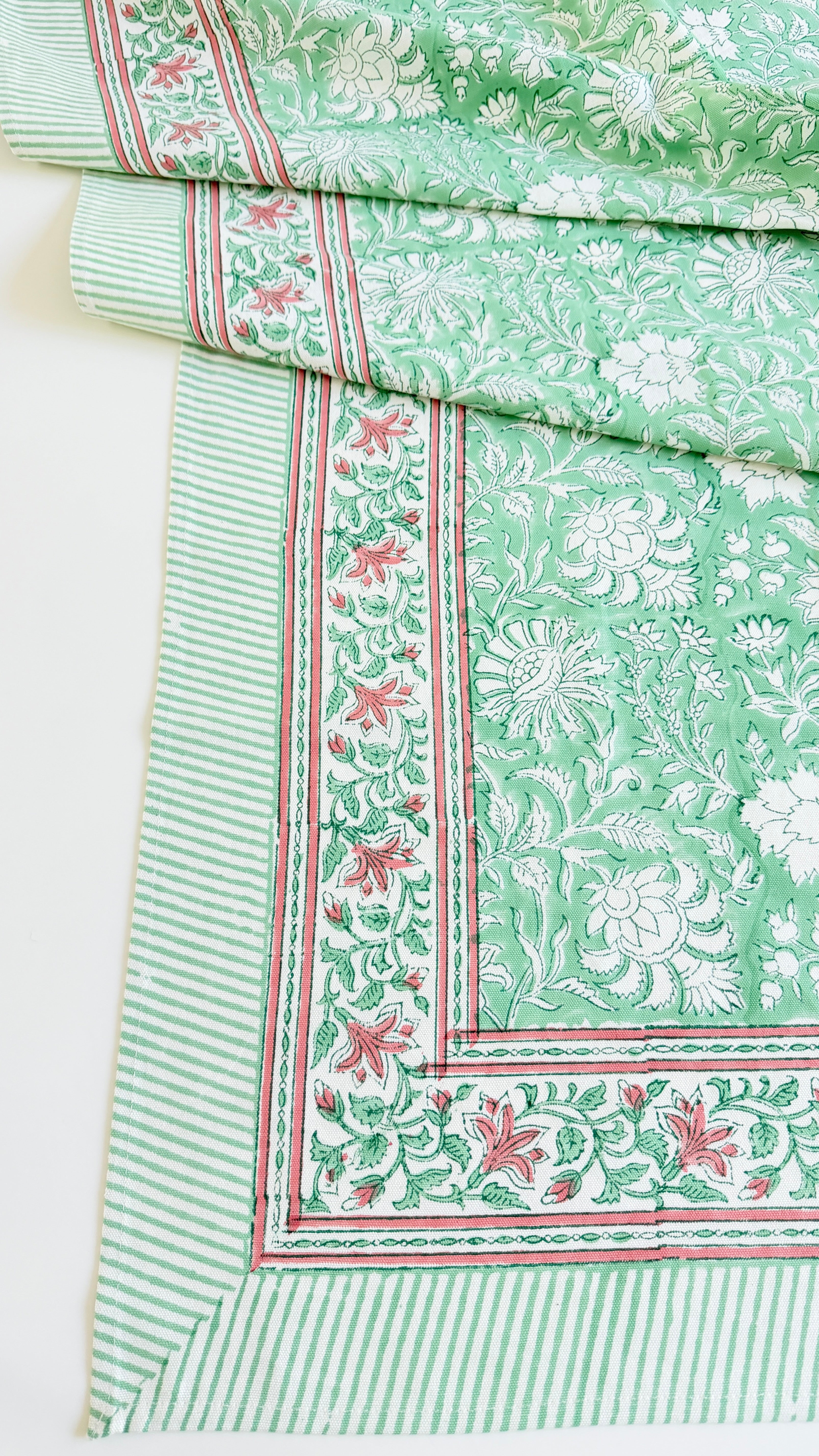 Spritz Tablecloth / Cotton Fabric Panel - Spearmint