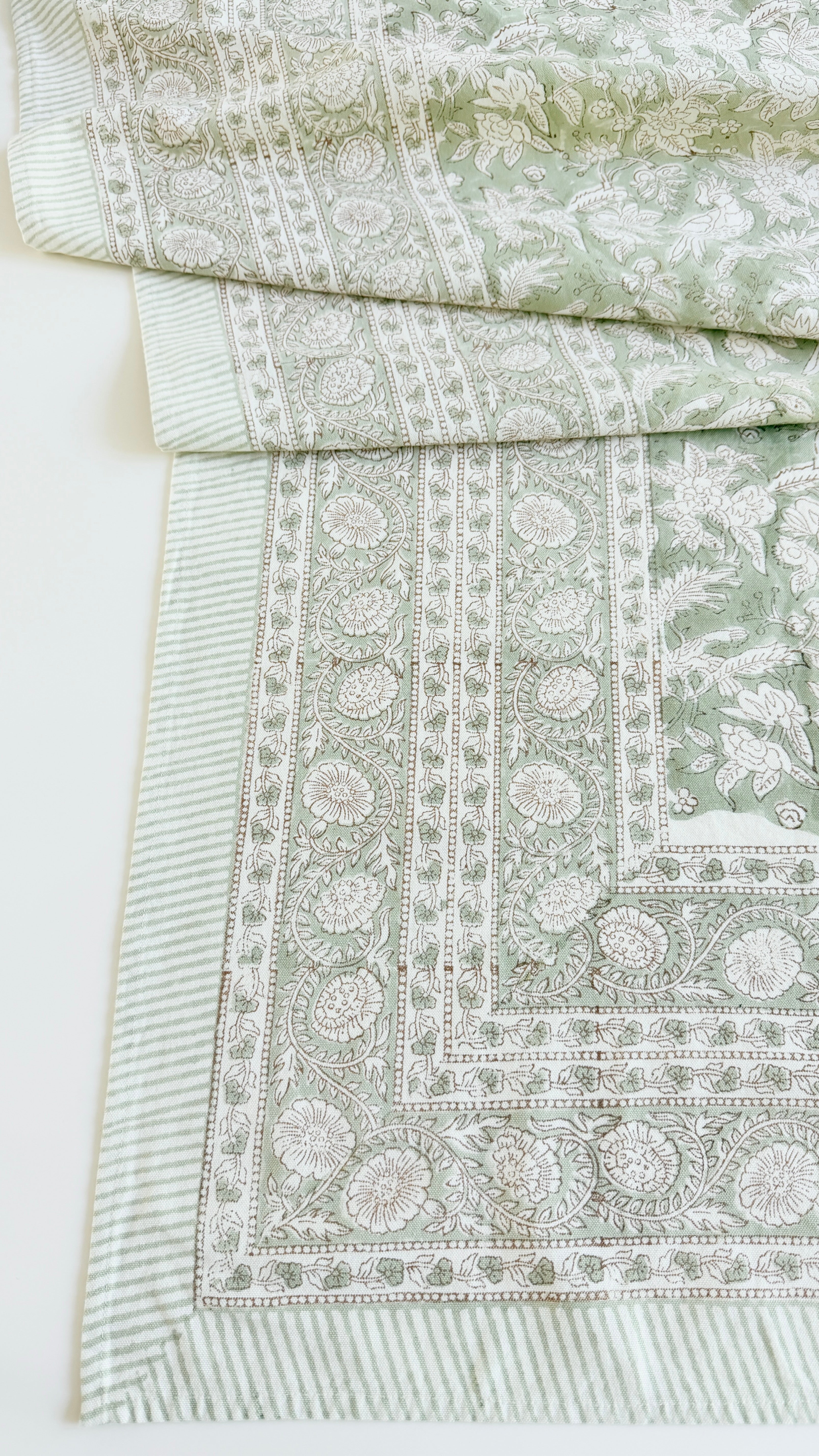 Spritz Tablecloth / Cotton Fabric Panel - Pistachio