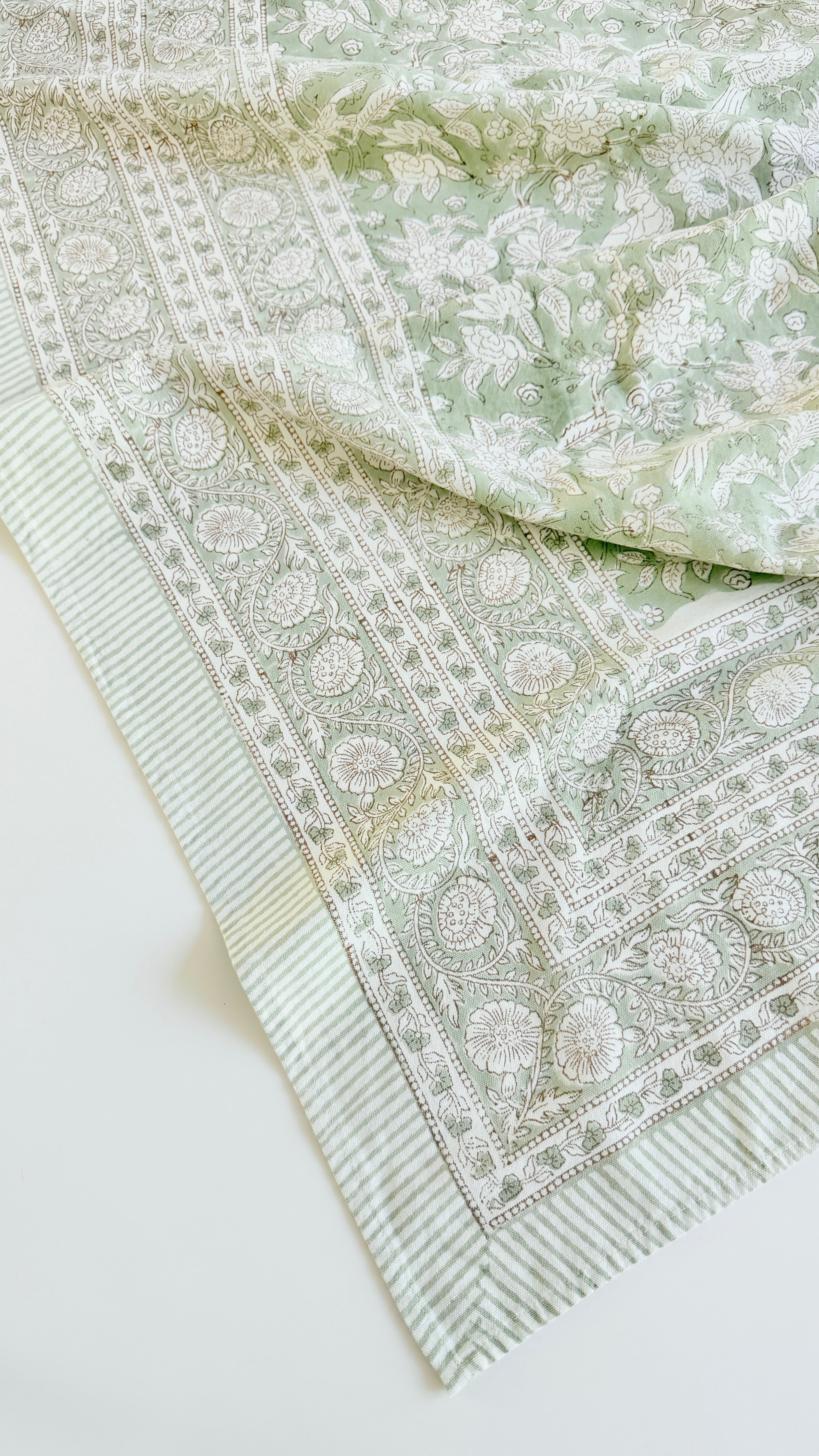 Spritz Tablecloth / Cotton Fabric Panel - Pistachio