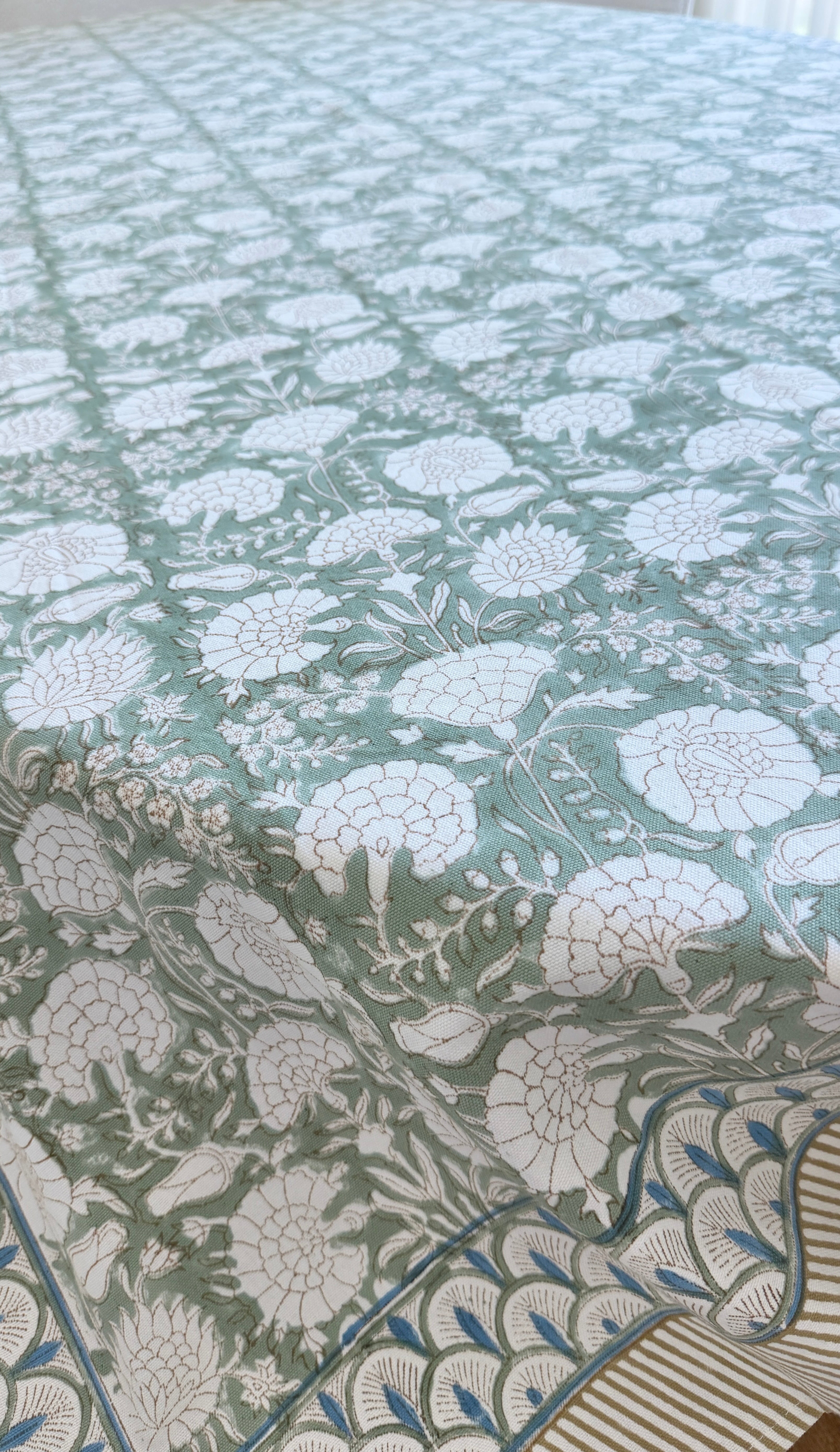 Spritz Tablecloth / Cotton Fabric Panel - Moss