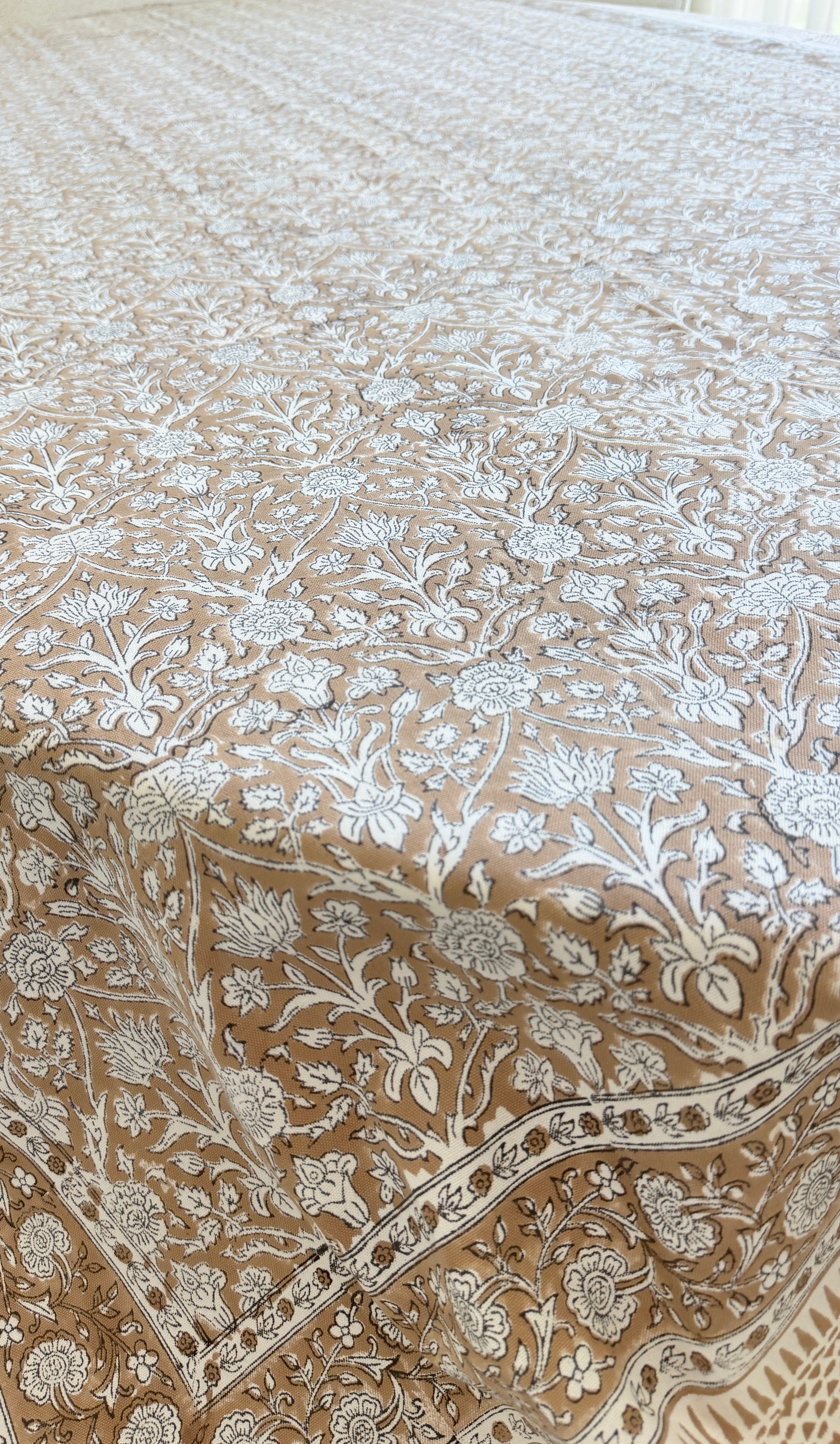 Spritz Tablecloth / Cotton Fabric Panel - Walnut