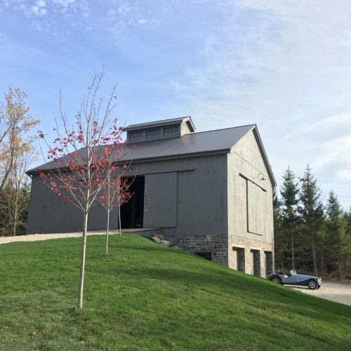 View of storage barn from the front